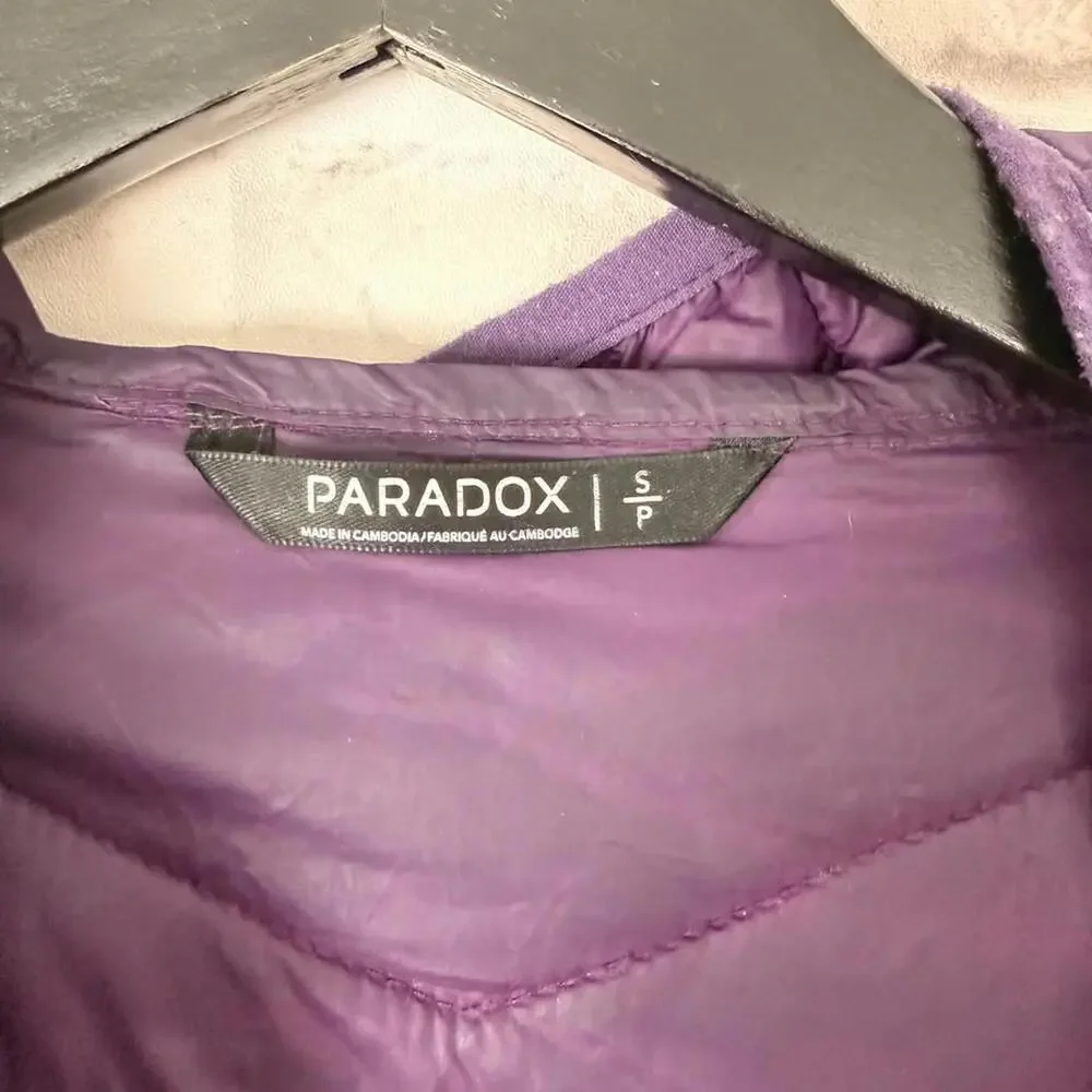 Paradox Lightweight Packable Puffer Jacket Long Purple Women's S - Picture 3 of 7